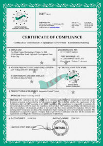 butterfly valve certificate ce